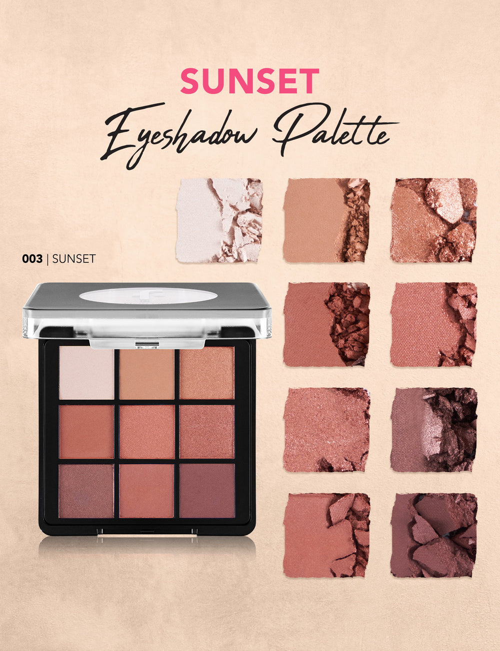 Flormar 9-Color Eyeshadow Palette Matte & Shimmer 9g