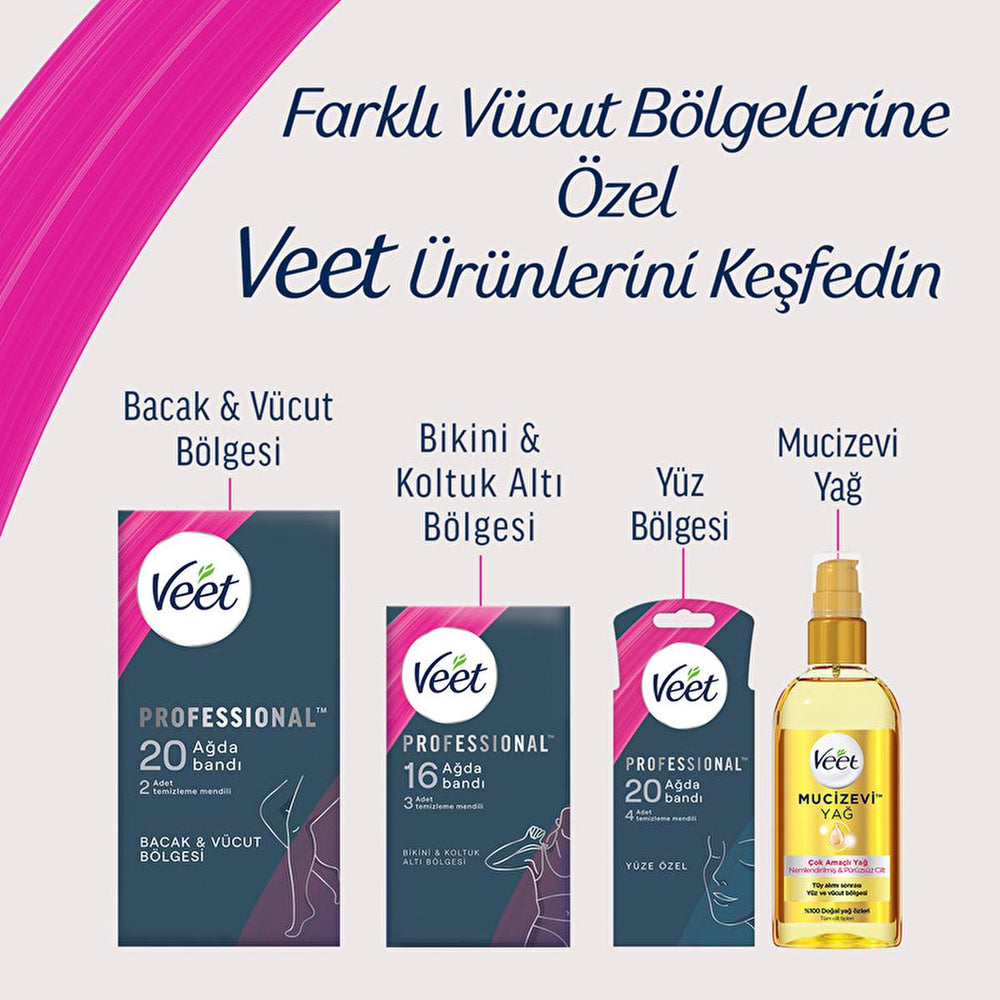 Veet Profesyonel Wax Strips for Hair Removal - Easy Gelwax Technology for Smooth Skin up to 28 Days - Normal Skin, - view 7