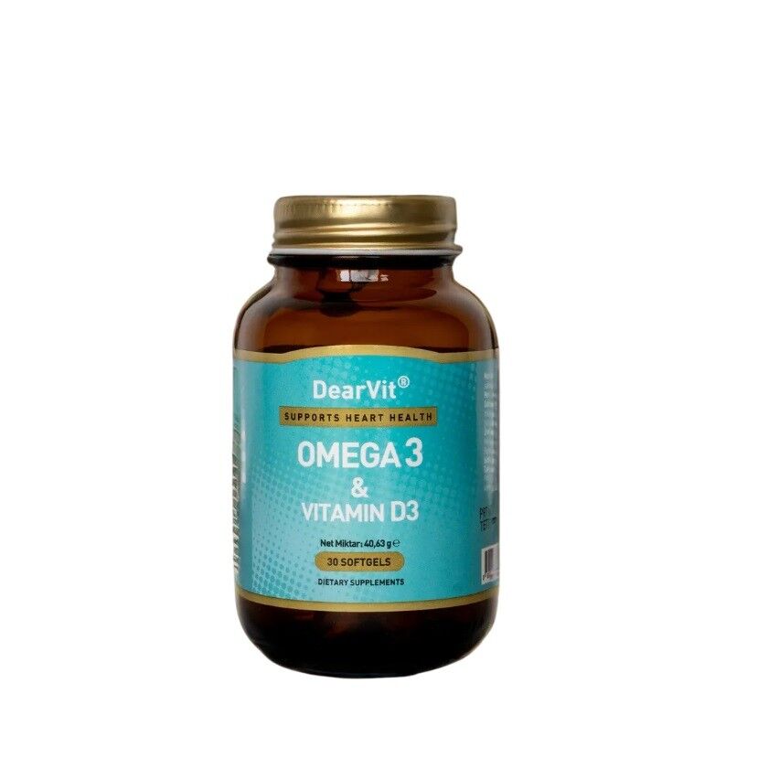 Dearvit Omega 3 & Vitamin D3 Dietary Supplement 30 Capsules