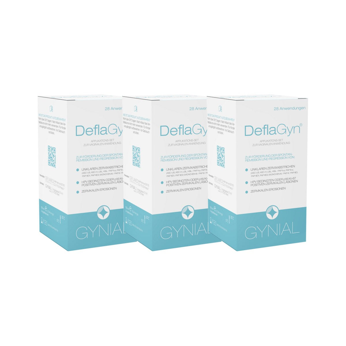 DeflaGyn Application Set, three boxes covering the full 3 month course