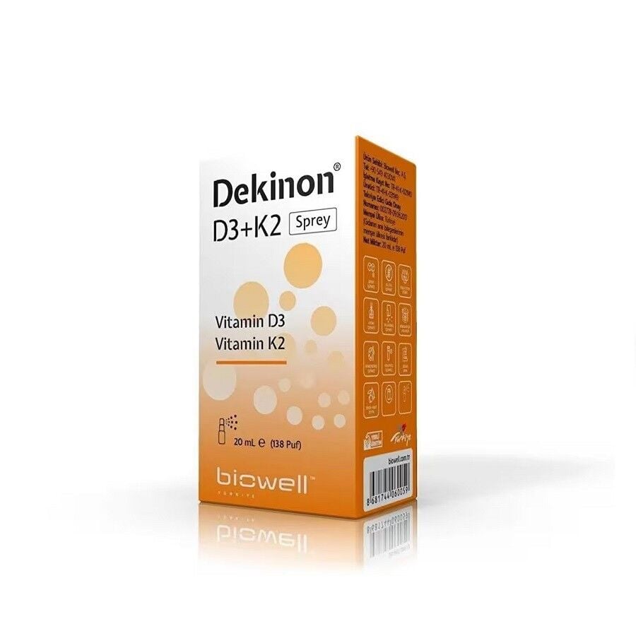 Biowel Dekinon D3K2 1000IU Vitamin Support Spray 20ml