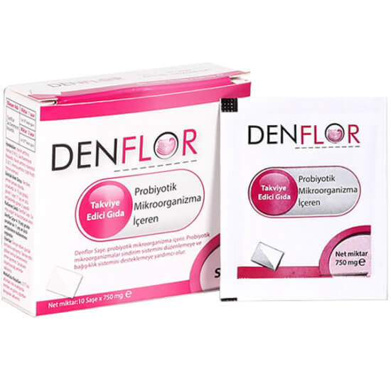 Deniz Pharma Denflor Probiotic Sachets for Gut Health 10 Count