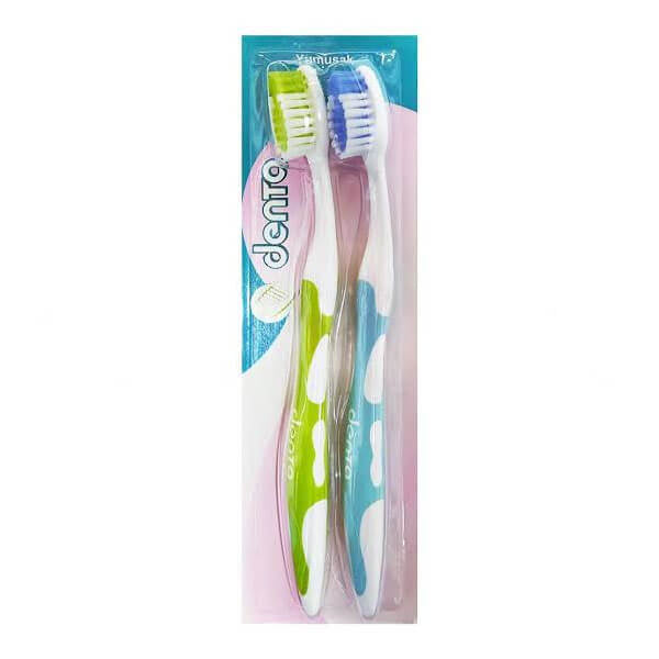 Denta Soft Bristle Toothbrush Duo for Gentle Cleaning 2 Count
