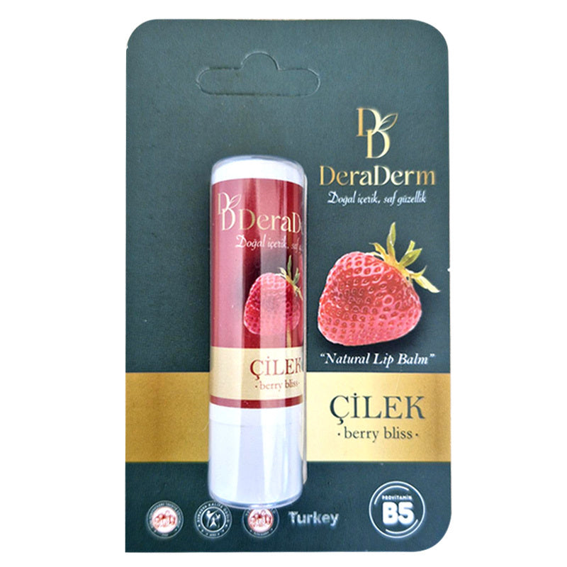 Deraderm Natural Strawberry Lip Balm for Soft Lips 5g