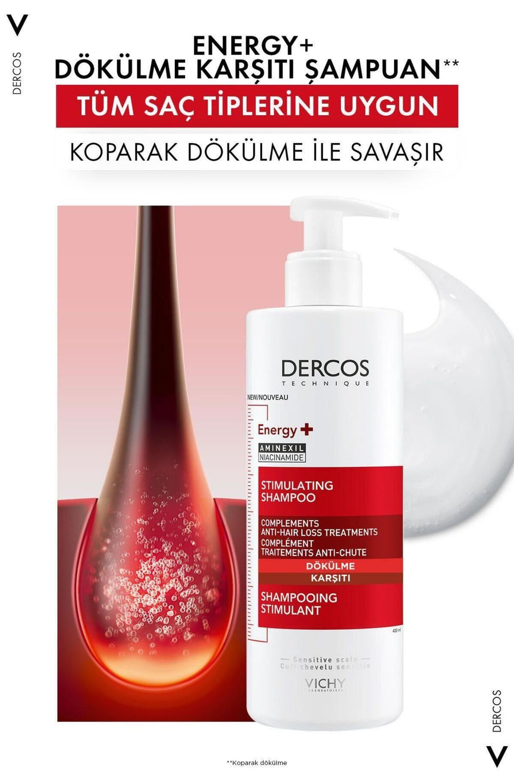 Dercos Energisant Shampoo for Thinning Hair 2 x 400ml