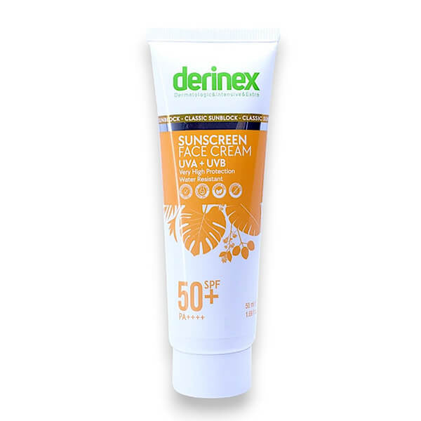 Derinex SPF 50 Sunscreen Cream for High UV Protection 50 ml