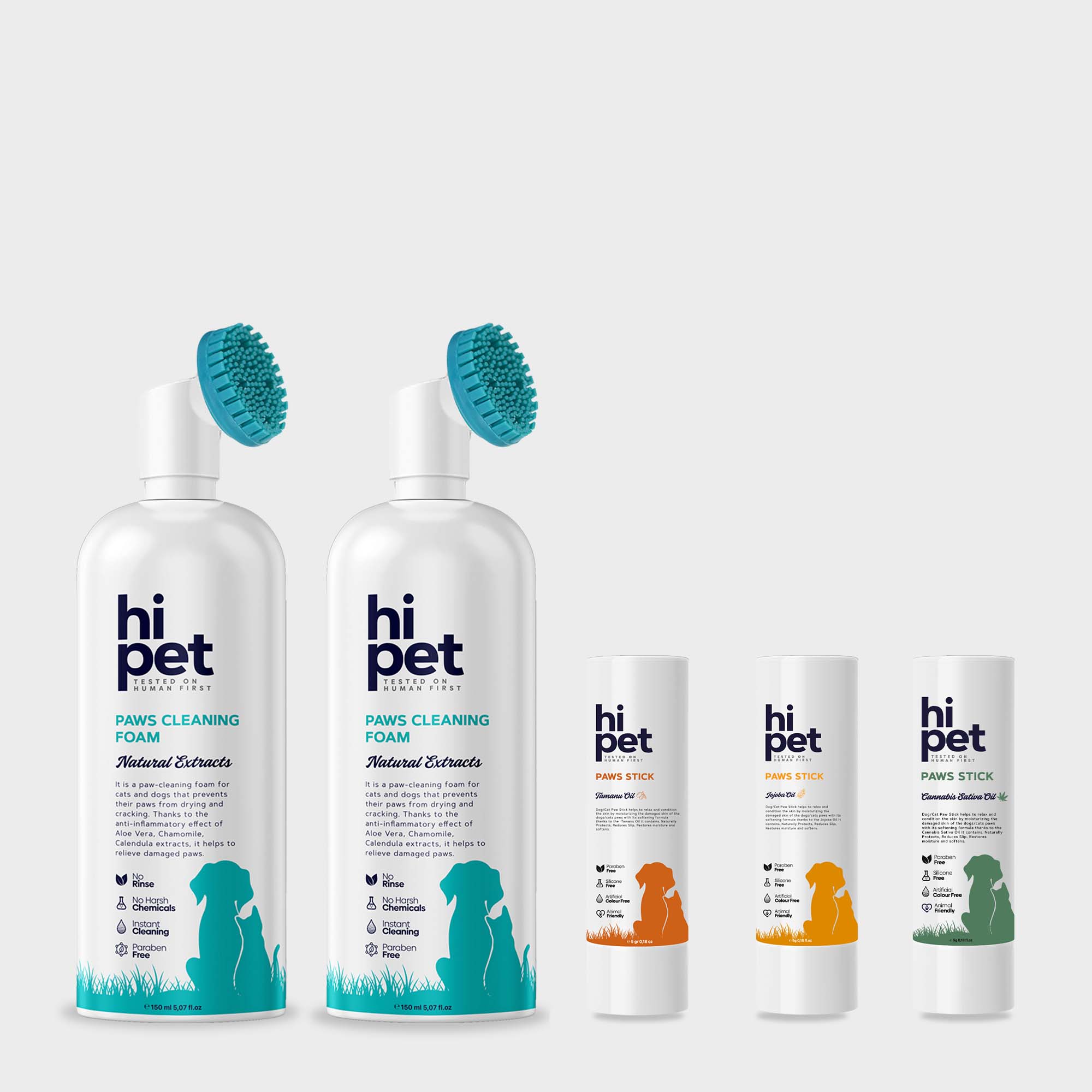 HiPet Deep Paw Care Set, Vegan Paw Cleaning &amp; Repair Bundle