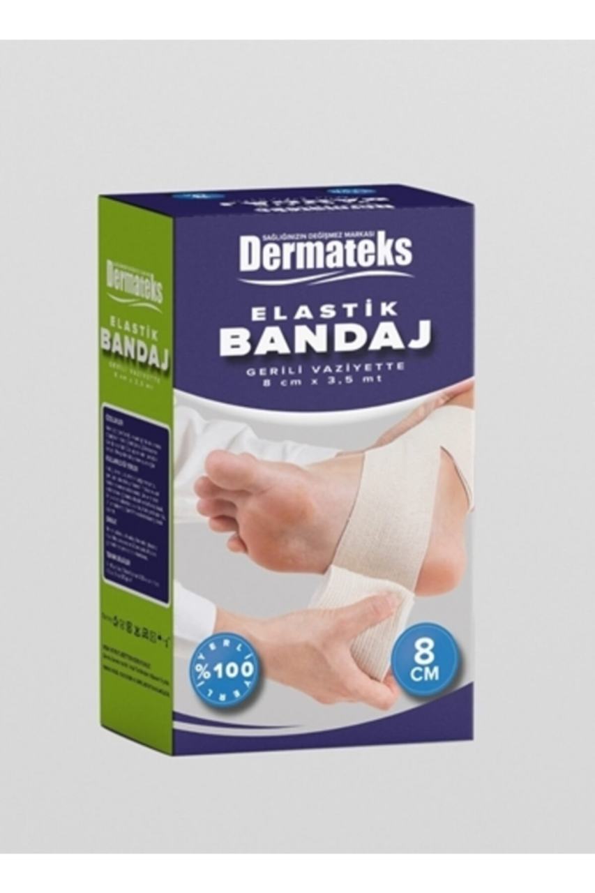 Dermateks Elastic Bandage Ecru 8 cm x 3.5 m - Cotton Compression Wrap