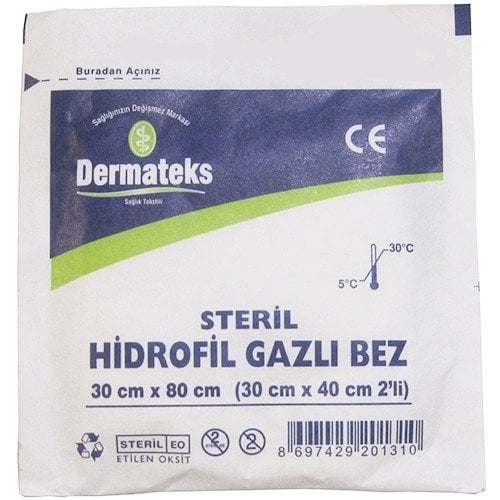 Dermateks Sterile Hydrophilic Gauze Sponge 30 x 80 cm, 1 Pack