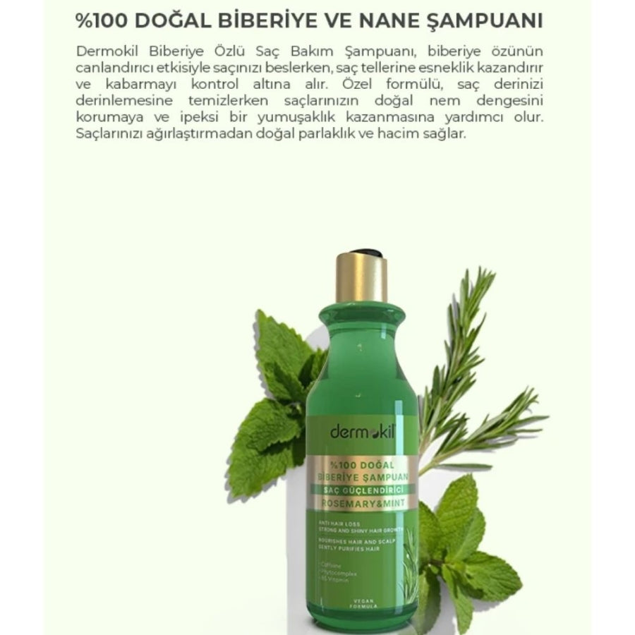 Dermokil 100% Natural Rosemary Hair Strengthening Shampoo 400ml