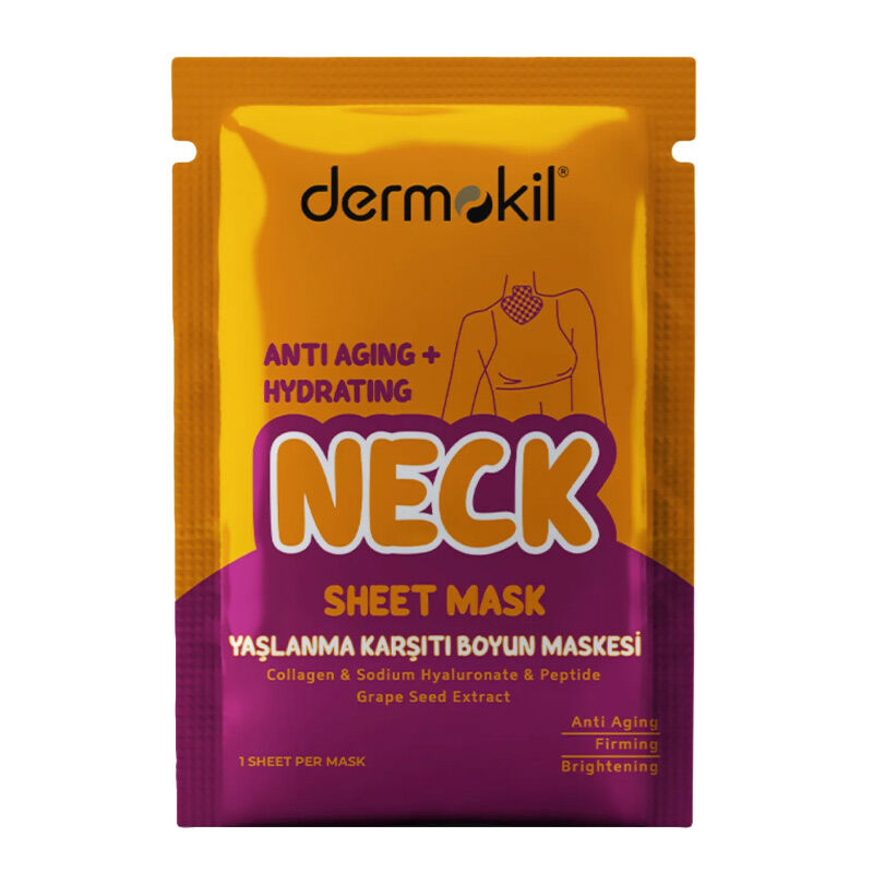 Dermokil Anti-Aging Neck Sheet Mask with Clay &amp; Peptides 15 ml