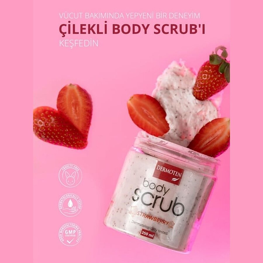 Dermoten Strawberry Body Scrub Exfoliating Peeling 250ml