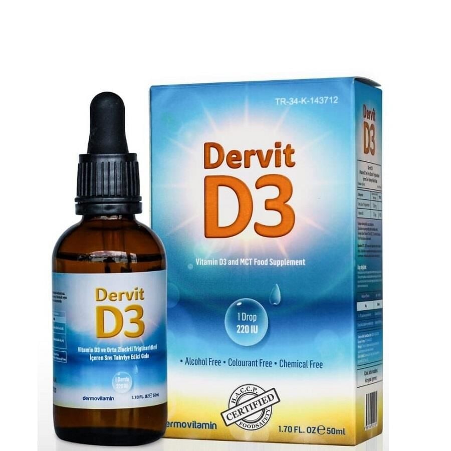 Dermovitamin Dervit D3 Drops Vitamin D Supplement 50ml
