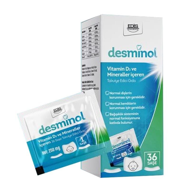 Edis Farma Desminol Vitamin D3 and Mineral Supplement 30 Sachets