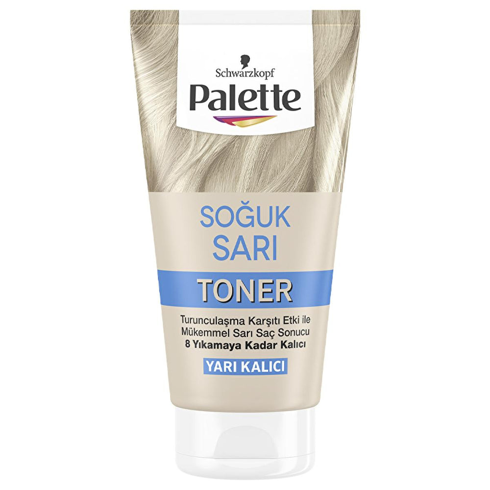 Palette Cool Blonde Hair Toner - Neutralize Yellow & Brass, Achieve Cool Blonde Tones at Home - Temporary Hair Dye, 150 ml Palette Cool Blonde Hair Toner: Fix Brassy Yellow, Get Icy Blonde hair toner, cool blonde toner, yellow hair correction, brassy hair fix, temporary hair dye, blonde hair toner, light blonde toner, palette toner, at home hair toner, blonde hair, toner, cool blonde, brassiness, yellow tones, temporary color, hair dye, light blonde, honey blonde, at-home, hair care, beauty, women's hair, g