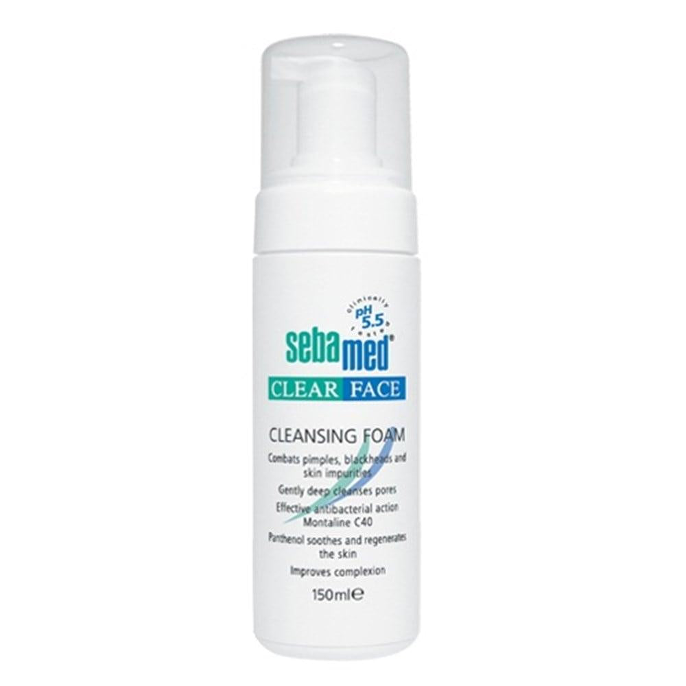 sebamed cleansing foam 150ml front view, sebamed cleansing foam 150ml product texture, sebamed cleansing foam 150ml application Sebamed Cleansing Foam - Gentle Face Cleanser | 150 ml Sebamed Cleansing Foam 150 ml - Gentle Face Cleanser sebamed, cleansing-foam, facial-cleanser, sensitive-skin, acne-treatment, pH-balanced, gentle-cleaning, oil-free, pantenol, ai-generated