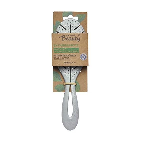 For Your Beauty Eco-Friendly Hair Brush - Sustainable Detangling Brush for Wet & Dry Hair, Made from 100% Recycled Plastic Eco-Friendly Hair Brush - Sustainable Detangling for Wet & Dry Hair eco-friendly hair brush, recycled plastic hair care tool, detangling brush for wet and dry hair, sustainable hair brush, climate-neutral hair care product, eco-friendly hair care, sustainable living, hair detangling, gentle hair brush, environmentally friendly hair tools