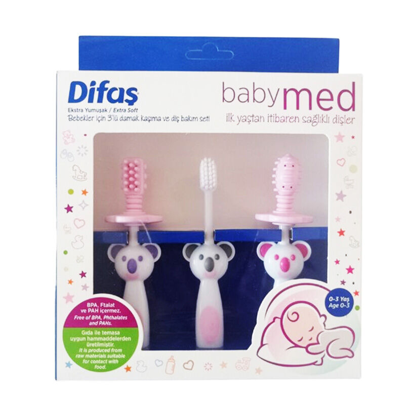 Difas Babymed Baby Gum Massager &amp; Tooth Care Set 3-Piece