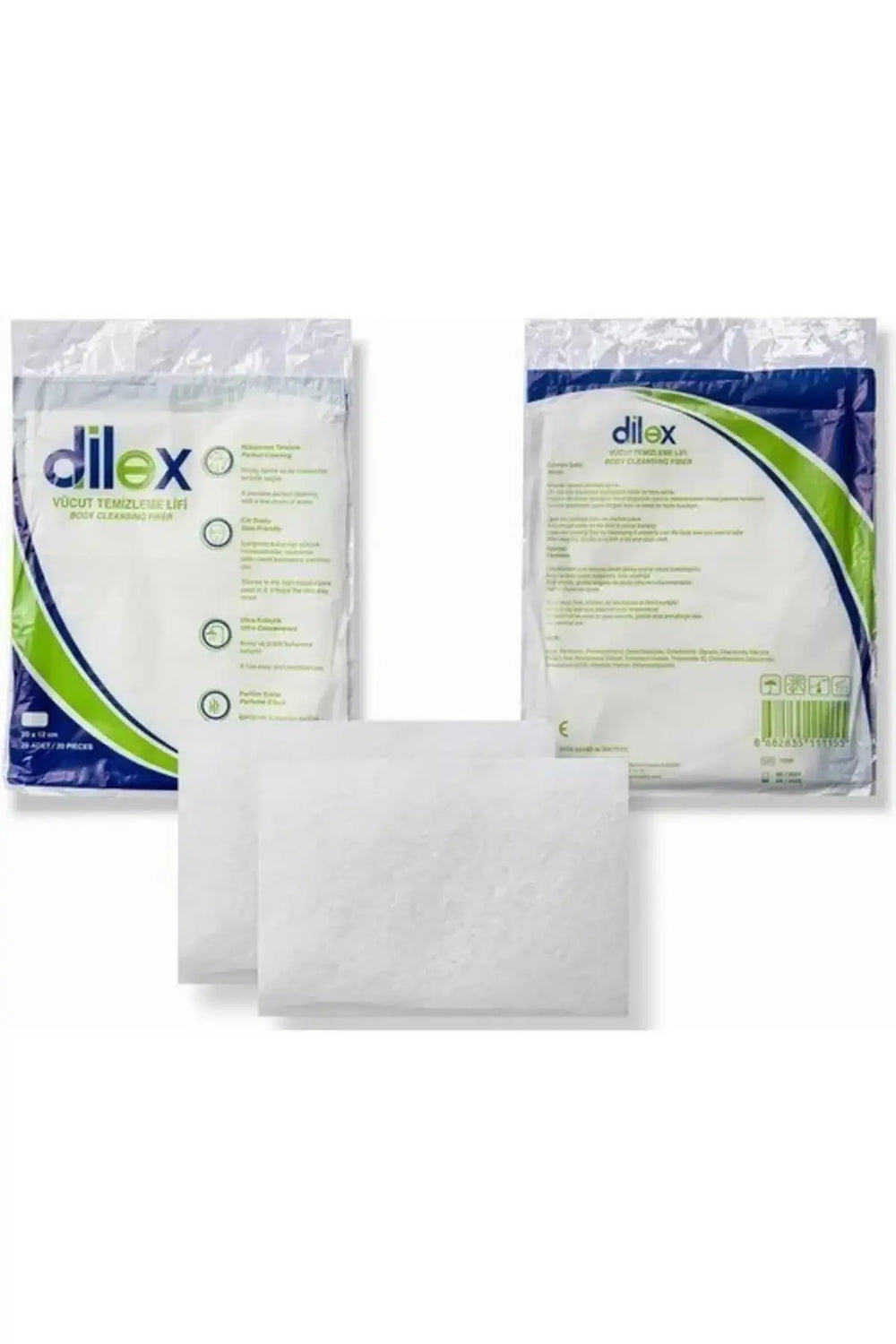 Dilex Self-Foaming Body Wash Sponges for Gentle Cleansing 20 Pack