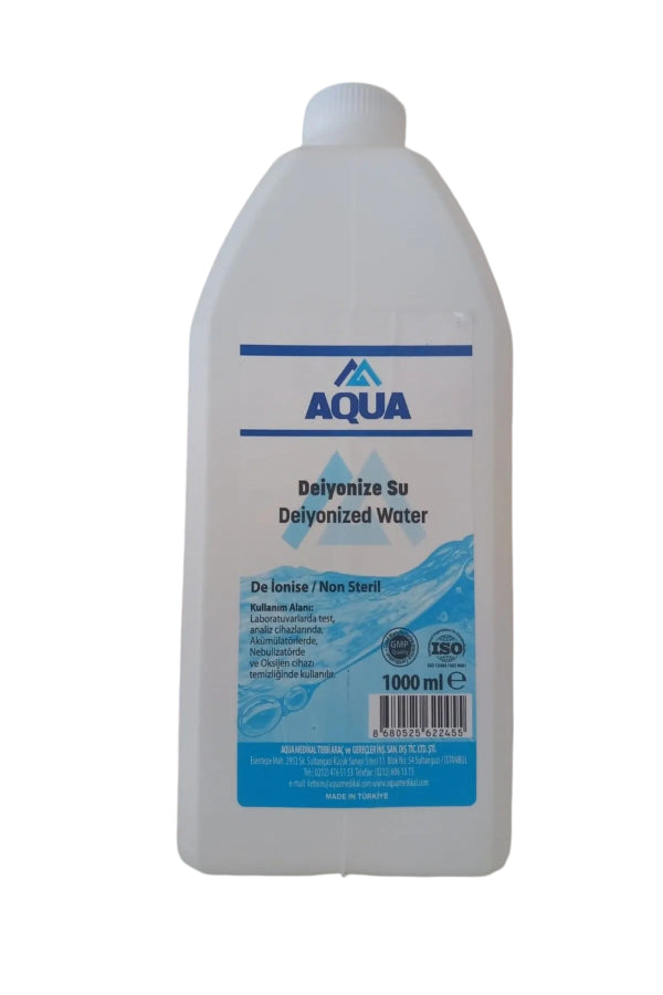 Aqua Deionized Water High Purity Purified Solution 1L