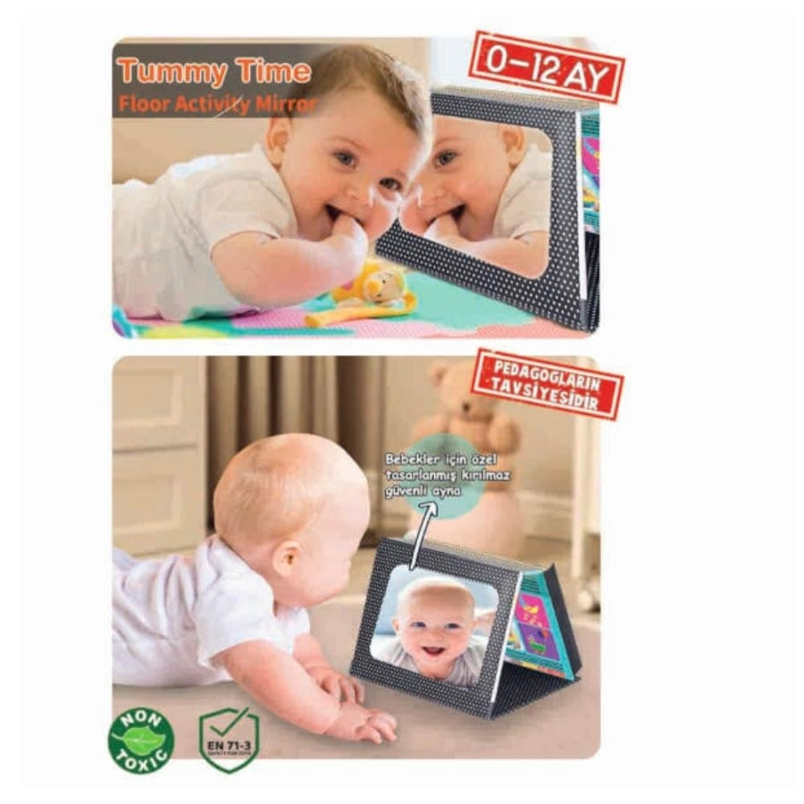 DiyToy Tummy Time Mirror & Flash Cards for Development