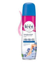 Veet Hair Removal Spray Cream for Sensitive Skin - Smooth Skin, 24hr Moisturizing - 5.07 fl oz Veet Sensitive Skin Hair Removal Spray Cream - 5.07 fl oz hair removal spray cream, sensitive skin hair removal, Veet hair removal product, moisturizing hair removal cream, hair removal for smooth skin, easy hair removal, painless hair removal, Aloevera hair removal, Violet hair removal, long-lasting moisturization, pleasant fragrance hair removal