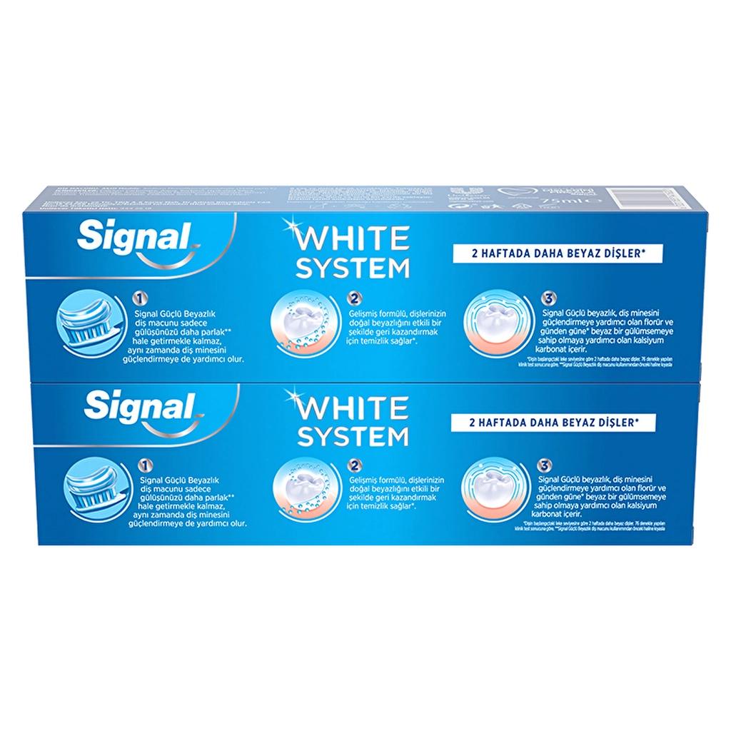 Signal White System Toothpaste for Strong Enamel 75 ml x 2