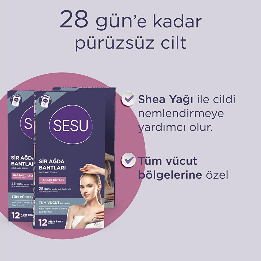Sesu Sensitive Skin Wax Strips - Gentle Hair Removal for Short Hair, Easy to Use, Sugar-Free Formula - view 8