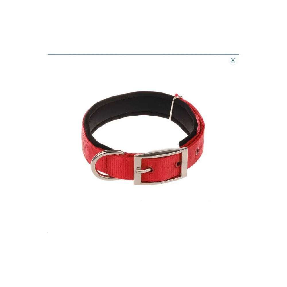 Doca Red Woven Soft Dog Collar for Comfort 45 cm