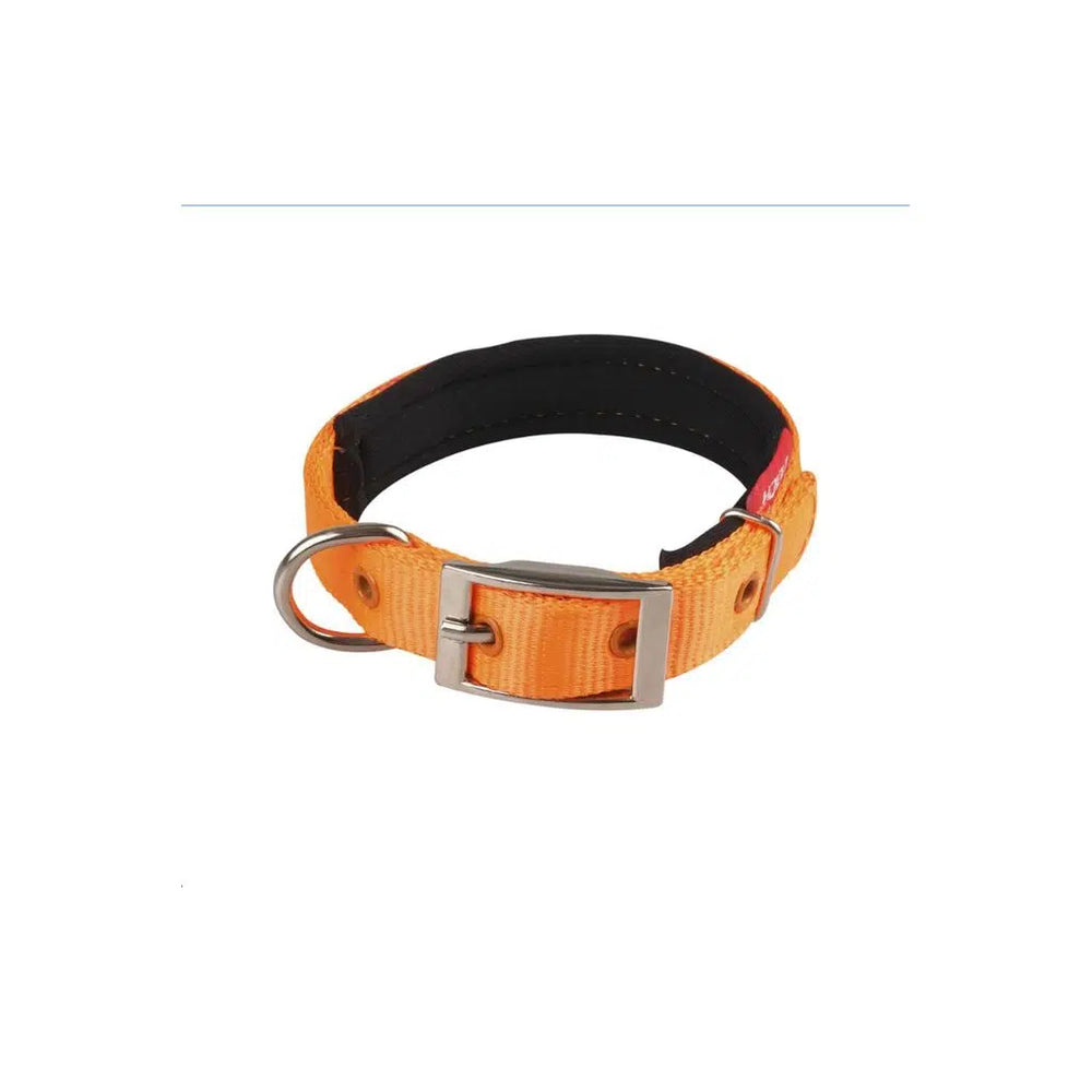 Doca Woven Soft Dog Collar in Vibrant Orange 55 cm