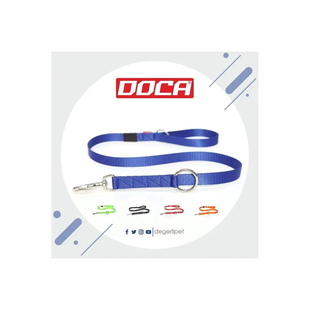 Doca Pet 4-Function Woven Blue Dog Leash 2x100 cm