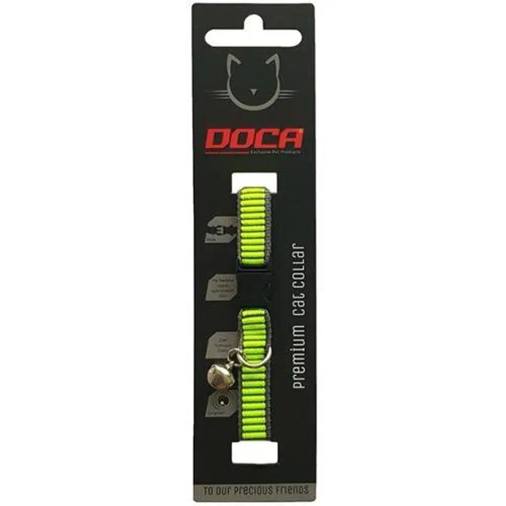 Doca Stair Pattern Neon Cat Collar High-Visibility Green