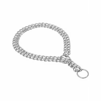 Doggie Double Chain Chrome Plated Dog Training Collar 60cm