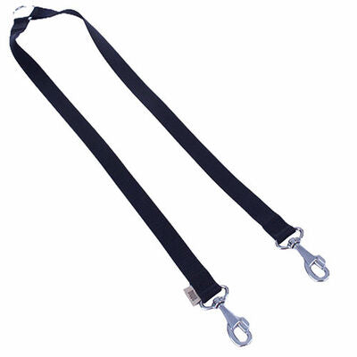 Doggie Woven Dual Dog Leash Coupler for Two Dogs Black 2.5x70cm