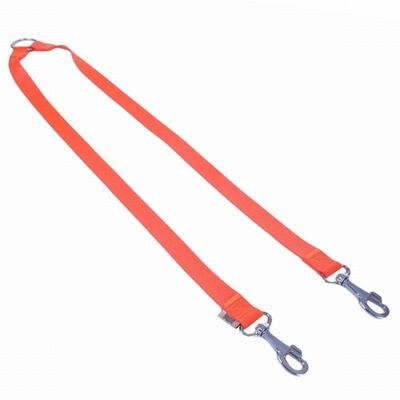 Doggie Woven Dual Dog Leash Coupler in Orange 2.5x70-60 cm