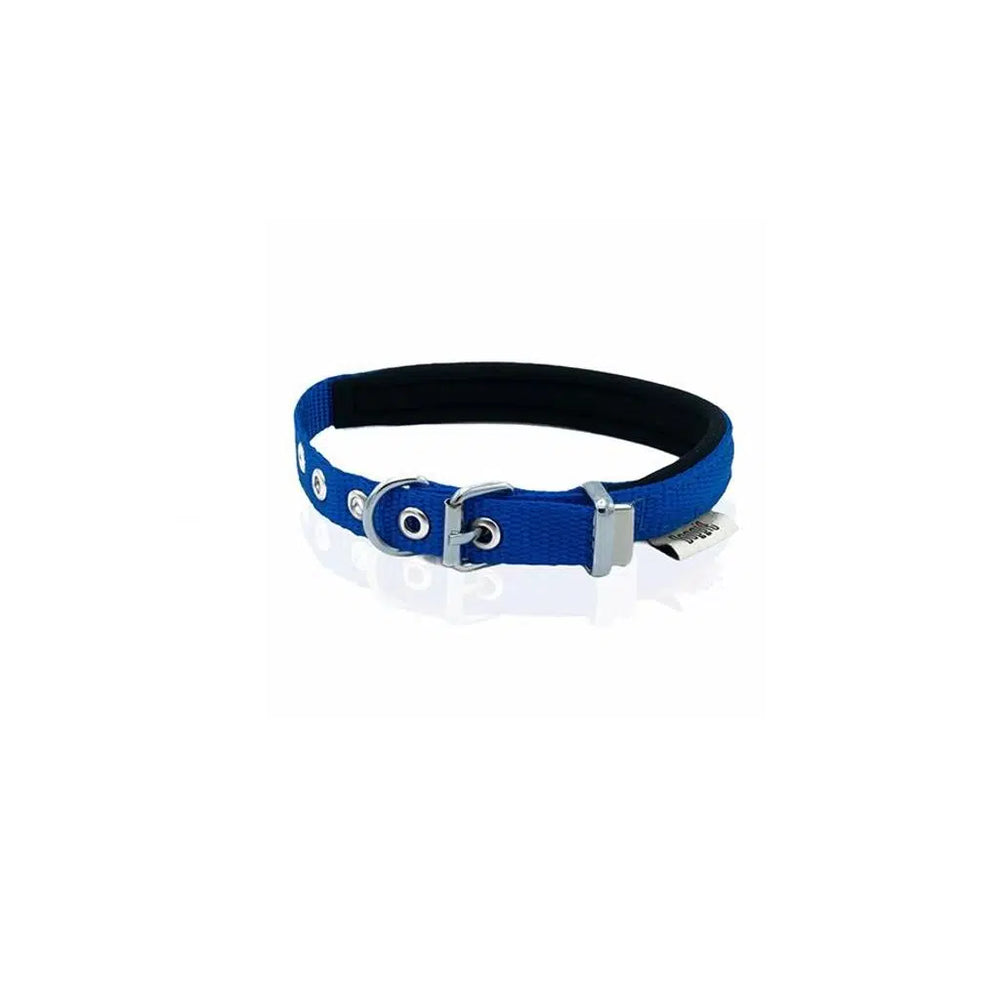 Doggie DSBT Woven Plain Dog Collar Royal Blue Medium