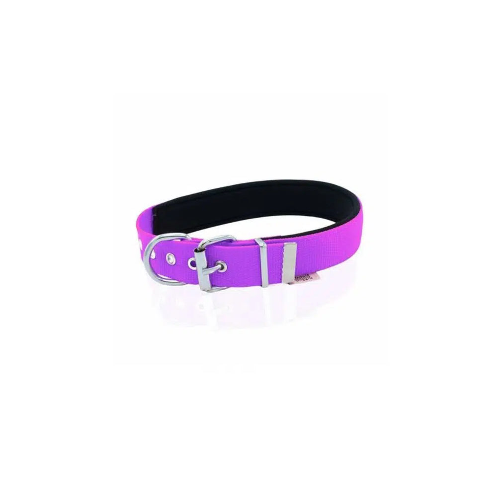 Doggie DSBT Woven Plain Dog Collar Purple Medium