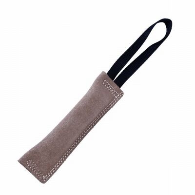 Doggie Leather Training Dog Bite Tug Pillow Beige 4x18 cm