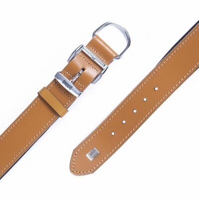 Doggie Comfort Leather Dog Collar Camel Durable Design 55 cm