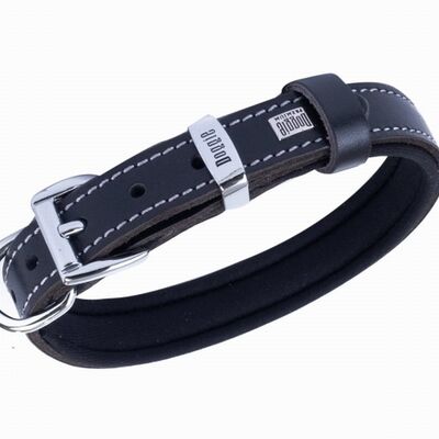 Doggie Royal Blue Leather Dog Collar Comfort Design 25-30cm