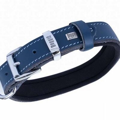 Doggie Comfort Leather Dog Collar Royal Blue 2.5x45 cm