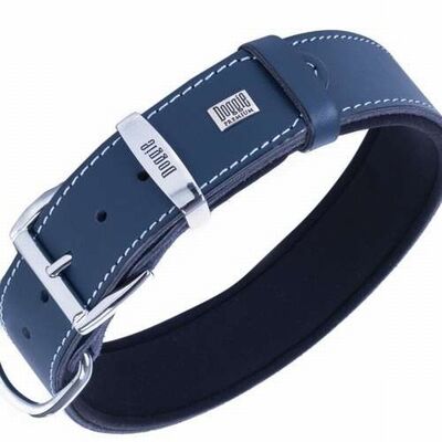 Doggie Comfort Leather Dog Collar Royal Blue 3.5x55 cm