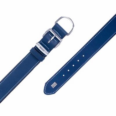 Doggie Comfort Leather Dog Collar Royal Blue 3.5x60 cm