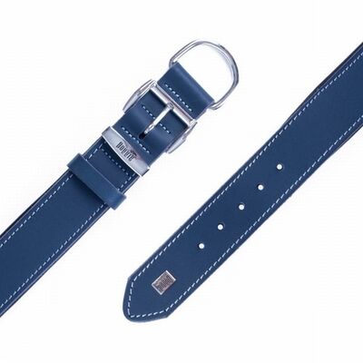 Doggie Comfort Leather Dog Collar Royal Blue 4x65 cm