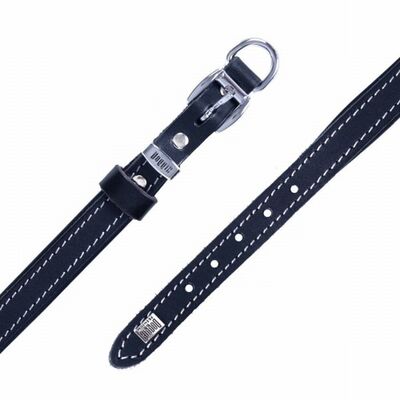 Doggie Comfort Leather Dog Collar Black 1.5x30 cm