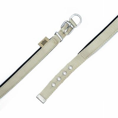 Doggie Khaki Comfort Woven Dog Collar for Medium Breeds 37-45cm