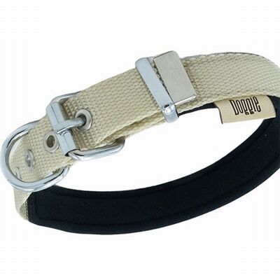 Doggie Comfort Woven Dog Collar Khaki Large Breed 47-55cm