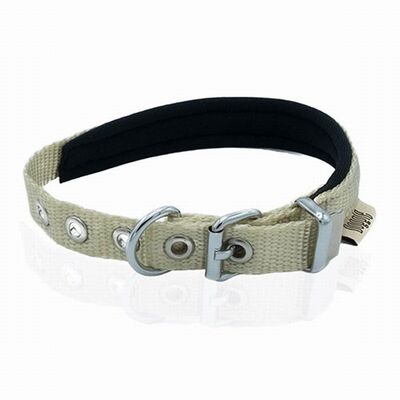 Doggie Comfort Woven Dog Collar Khaki 1.5x20-25 cm