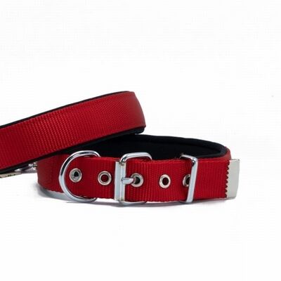 Doggie Comfort Woven Red Dog Collar for Medium Breeds 2.5x45 cm