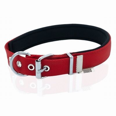 Doggie Comfort Woven Red Dog Collar for Medium Breeds 2.5x45 cm